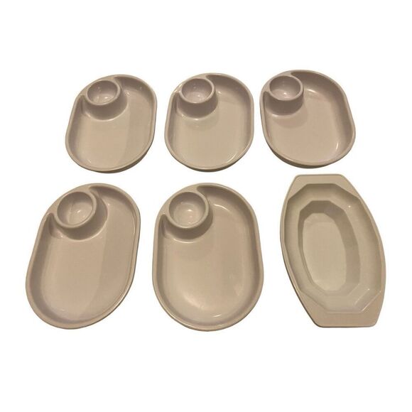 Set Of 6 Toddler Snack Plates Divided Plastic Section Kitchenware Everyday - Picture 1 of 8